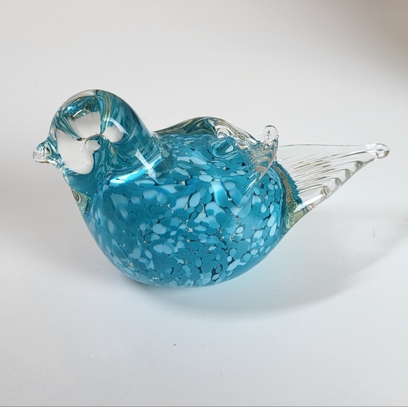 Hand-blown Glass Blue Bird Paperweight 🐦 - Picture 4 of 9
